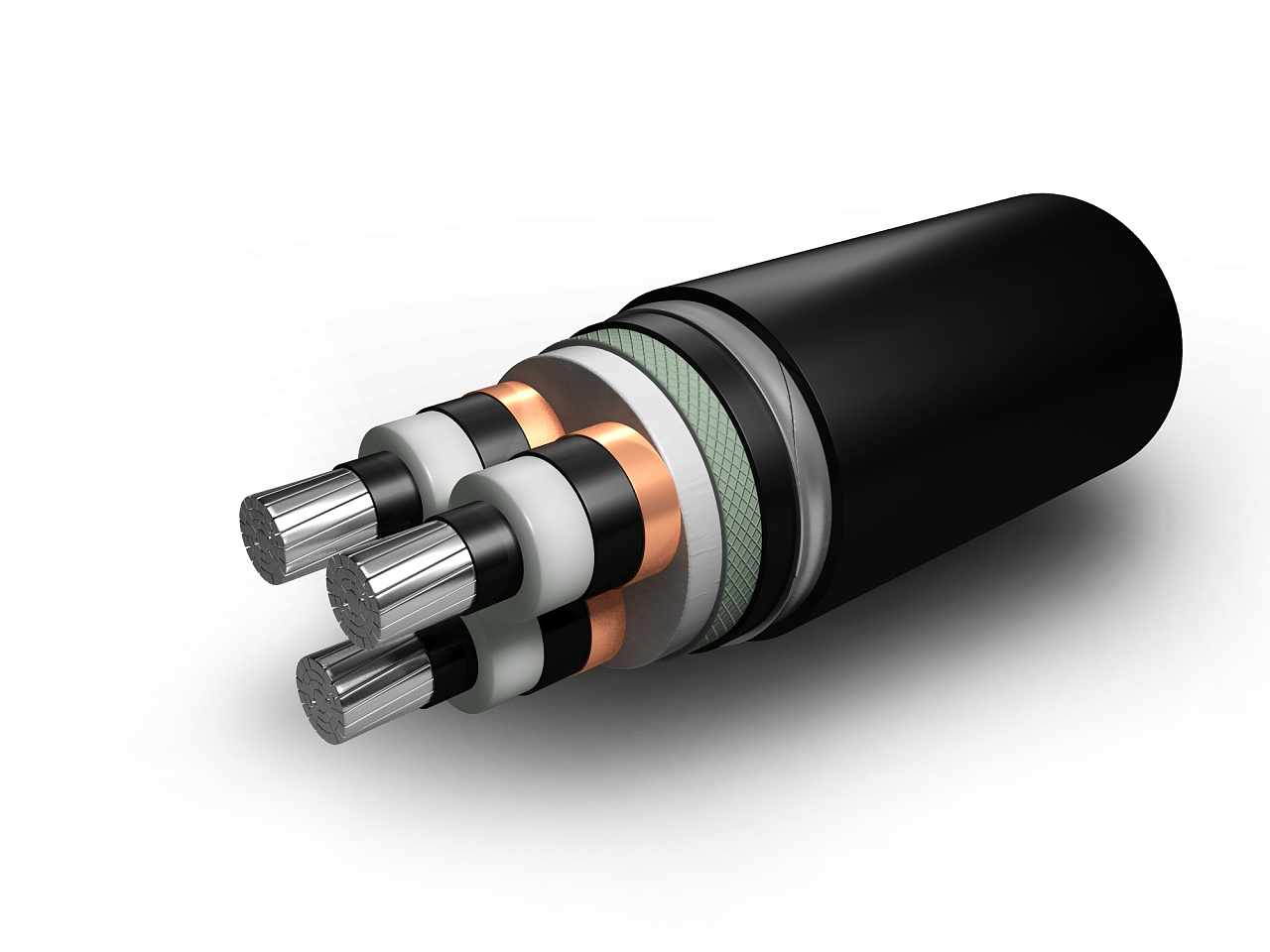 Black 110kV XLPE High Voltage Underground Cable 50mm For Construction