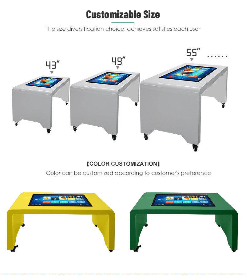 High Brightness Interactive Touch Screen Coffee Table 32 43 Inch Smart