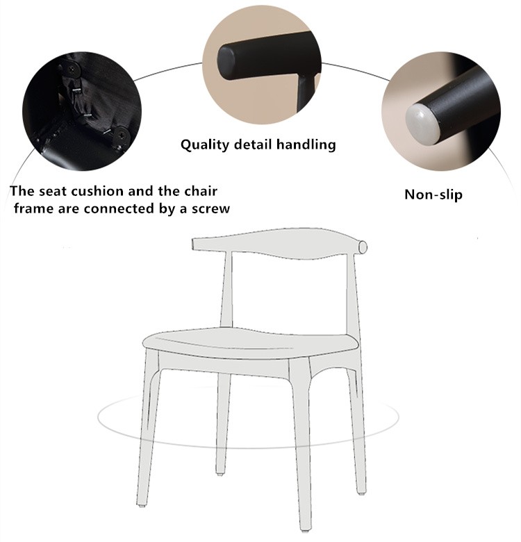 Modern PU Dining Chairs , Leather Metal Hans Wegner Dining Chair