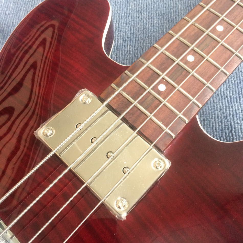 Custom Flamed Maple Top Dot Inlay Chrome Hardware 4 String Jazz Bass
