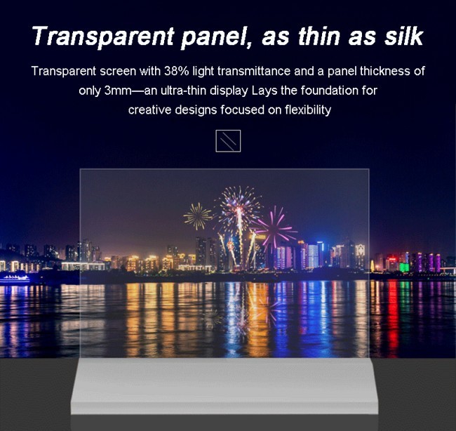 4K Advertising OLED Transparent Digital Display Screen with Aluminum Alloy Frame and Pen/Finger Touch Writing Method