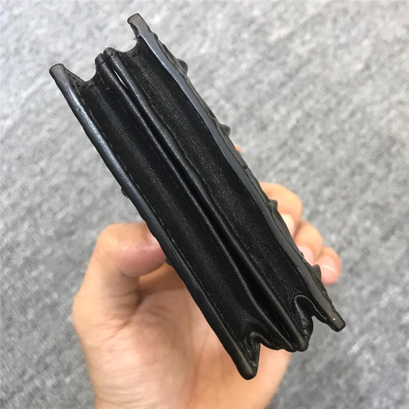 Authentic Exotic Real Alligator Leather Men's Short Card Holders Genuine Crocodile Skin Male Small Bifold Wallet