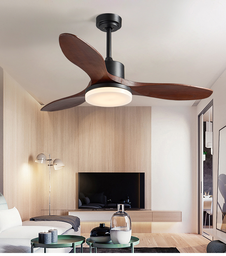 Plywood Blade Vintage Electric 20w Ceiling Fan 52 Inch With Light Decoration For Home