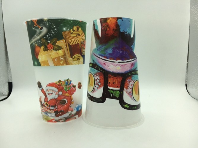 Custom Promotional 3D Lenticular Cup Food Grade , Plastic Drinking Cups