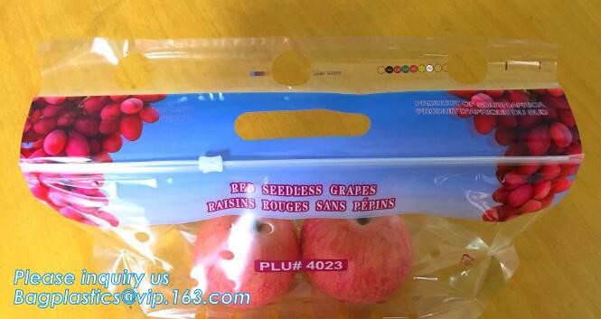 waterproof slider zipper plastic bags zip food packing bag, fresh fruit packaging bag with zipper, slider zip lock grape