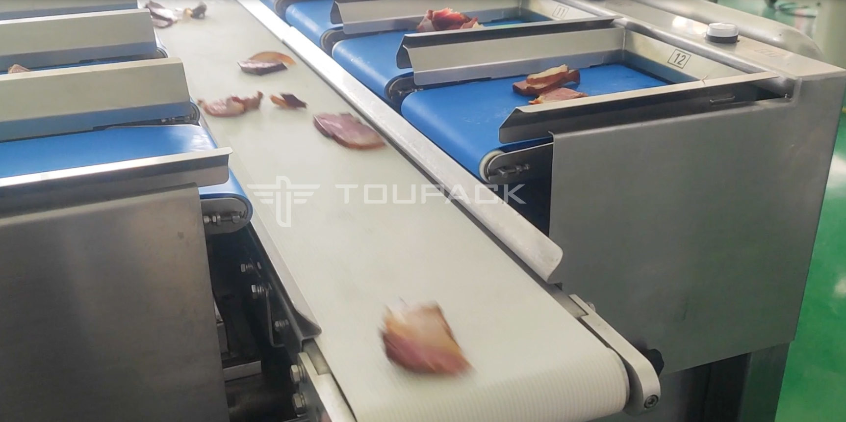 Meat Belt 12 Head Linear Combination Weigher For Cured Meat Packaging Machine