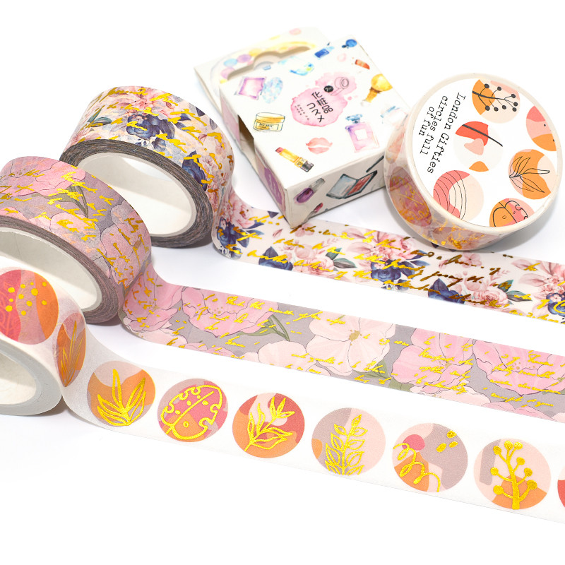Cute Single Sid Adhesive Self Masking Scrapbook Decoration Foil Washi Tape