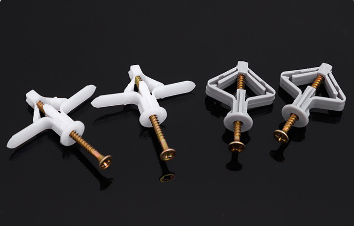 Construction Industry Drywall Wing Anchors , Plastic Screw Anchors For Concrete butterfly wall plug