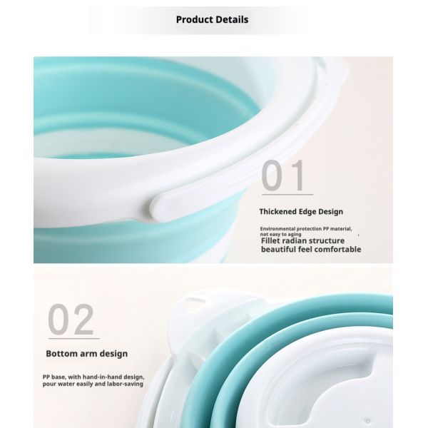 Portable Foldable Plastic Bucket Lightweight Design Easy To Store