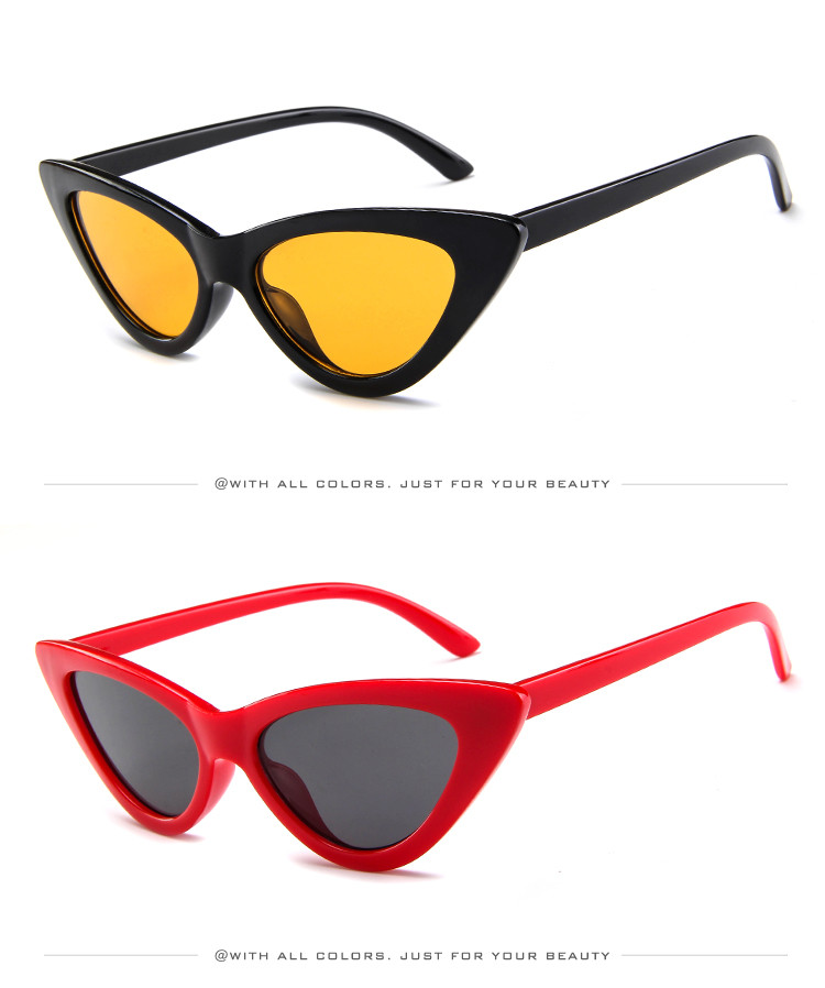 Retro Vintage Narrow Cat Eye Sunglasses Women Cat Eye Clout Glasses Plastic Frame