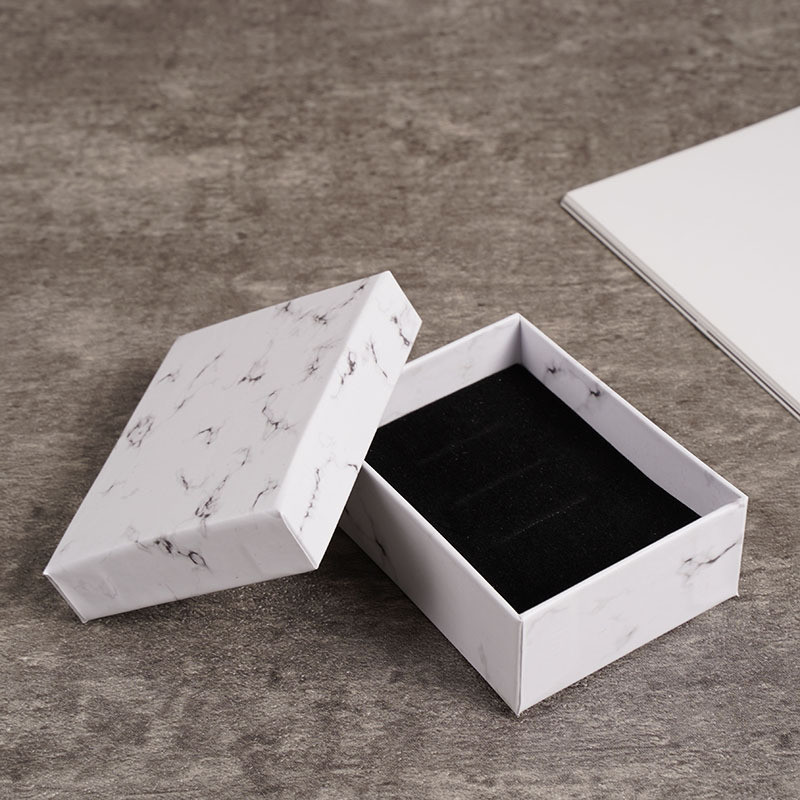 Marbled Small Jewelry Gift Box For Earrings Ring Necklace Bracelet