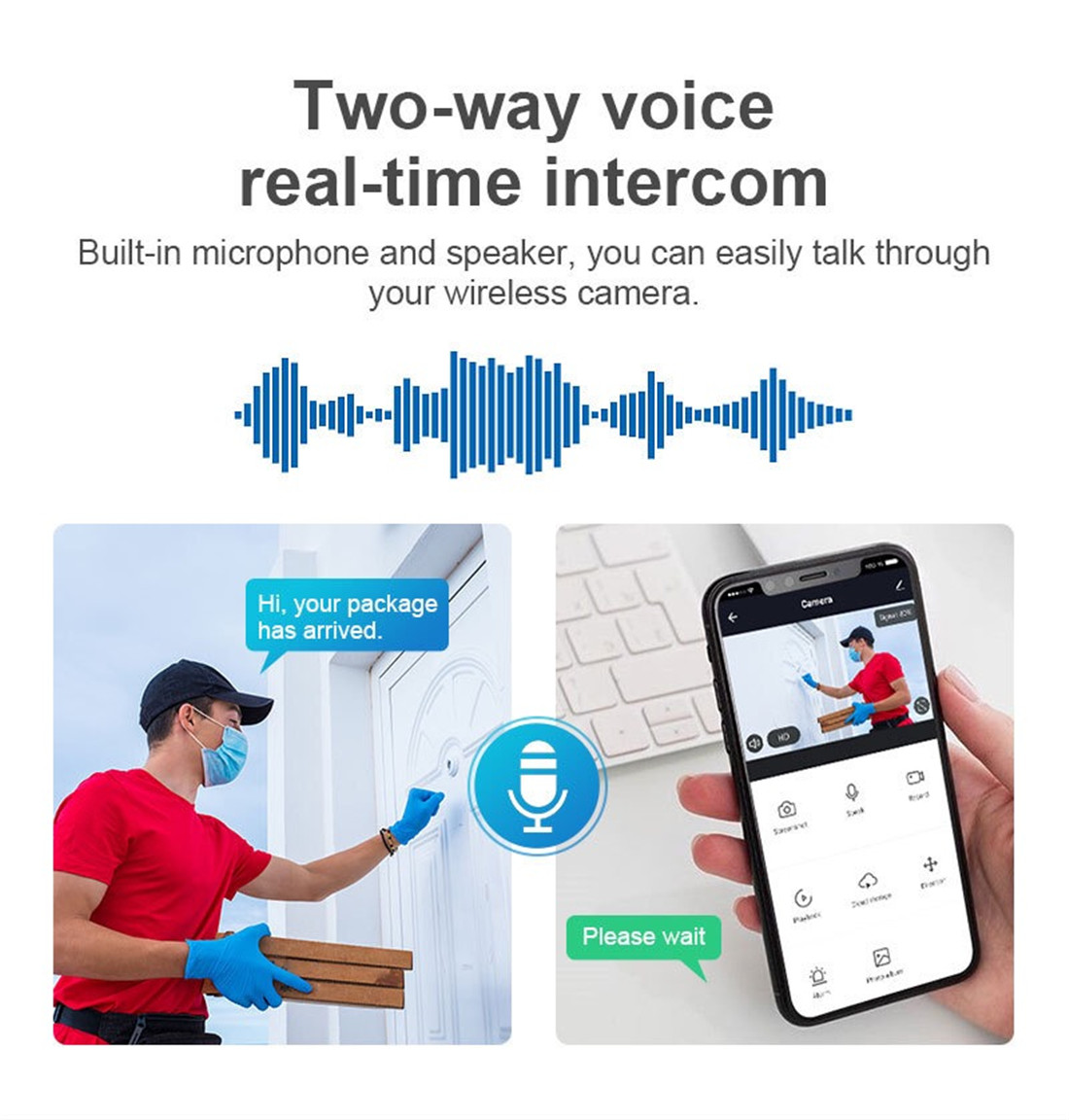 Unistone 2MP Outdoor Smart Wireless WIFI AI alarm camera(US-OW202)