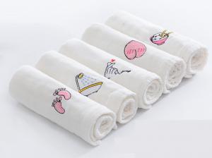 Custom 6 Layers Baby Muslin Washcloths Soft Breathability Pre - Washed