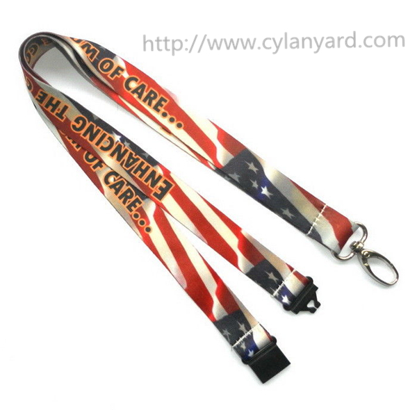 American national flag print lanyards