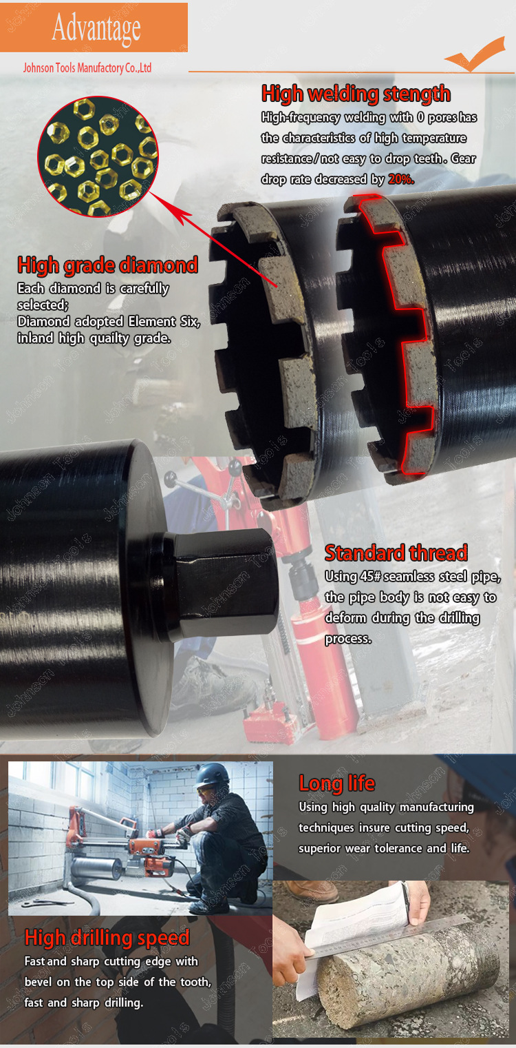 High Efficiency Masonry Core Bit 8207501000 , Diamond Tip Drill Bit 150mm