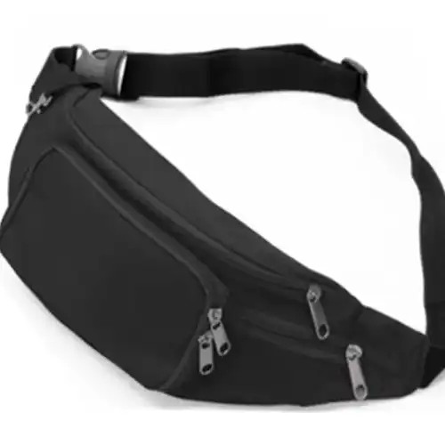 Promotional Black Microfiber Multi Pockets Travel Organizer Runner Sport Waist Bag For Waist