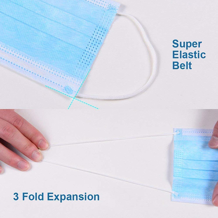 Sterilized Medical Antibacterial Face Mask 3 Layer Surgical Mask Dust Pollution