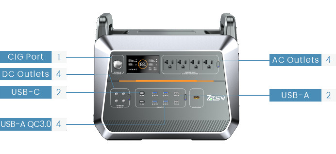 60HZ Powerstation Camping 2160WH Portable High Capacity Power Station UN38.3