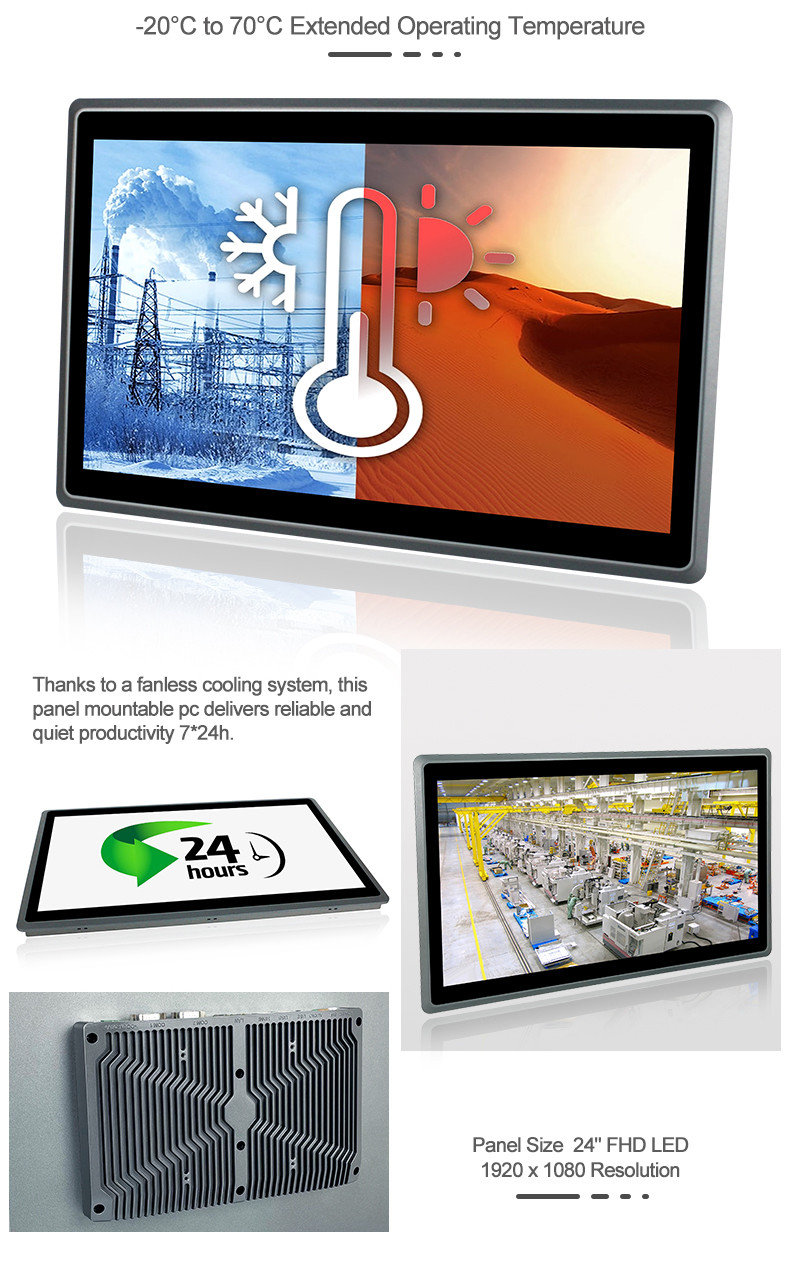 IP65 Waterproof AiO Capacitive Touch PC 24 Inch J1900 Quad Core VESA