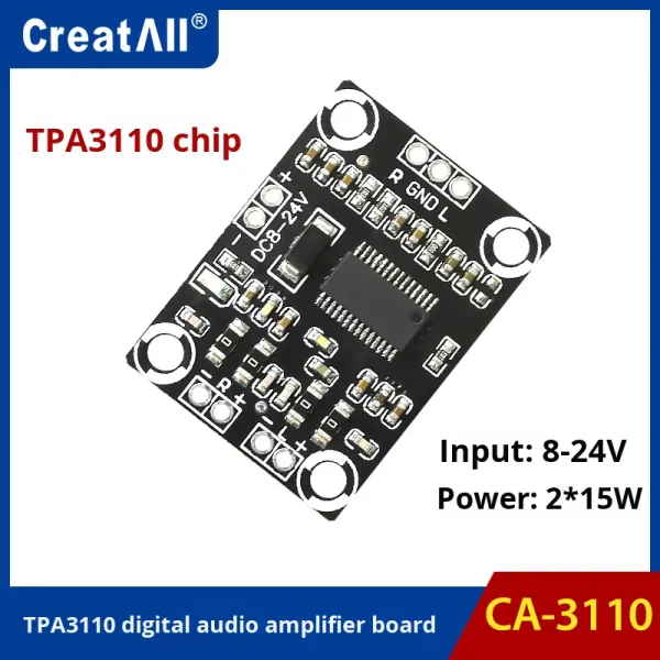 CA-3110 Class D Amplifier Board 2x15W 8-24V DC Stereo Module