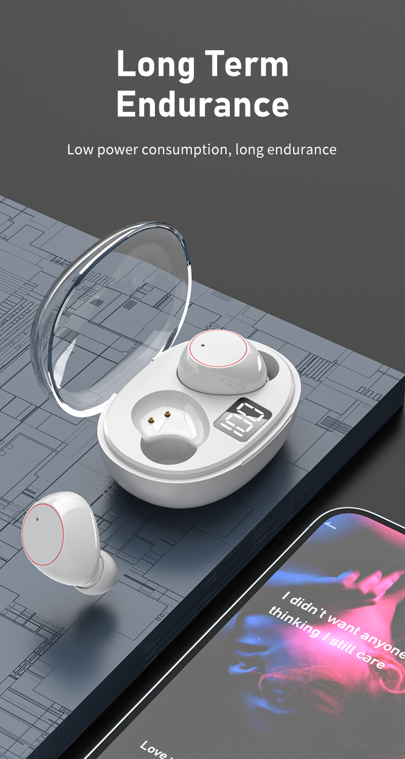 Wireless Earbuds TWS In-Ear Gaming Earphones Headphones Powered 200mAh Battery