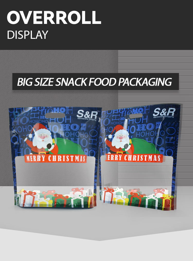 Candy OPP Snack Packaging Bags SGS Transparent Stand Up Pouches With Single Hole Handle