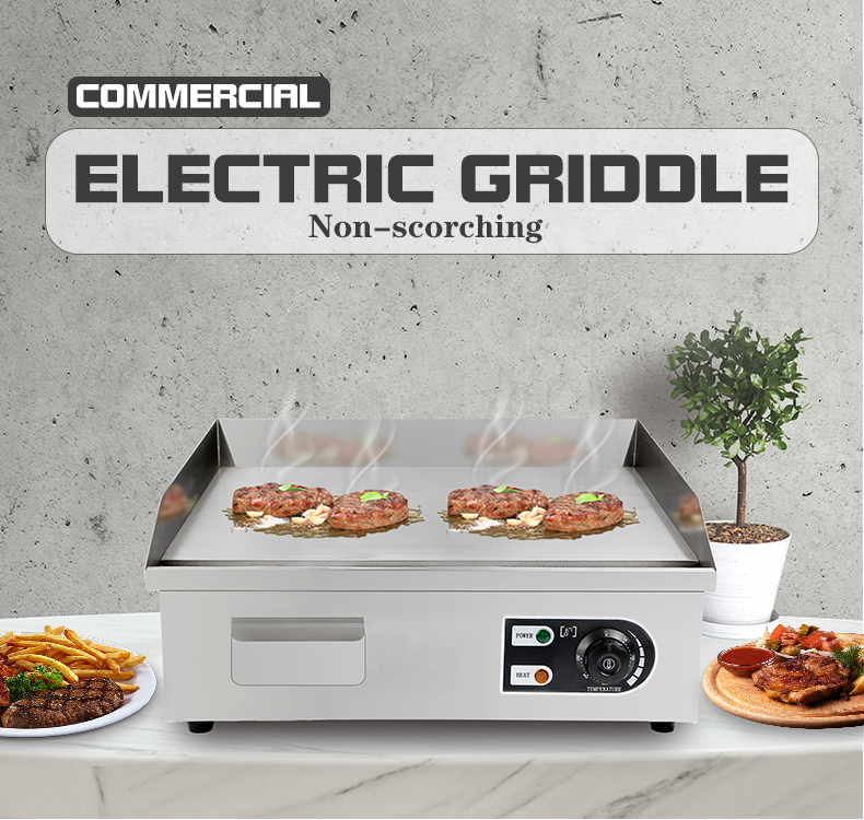 Electric Griddle for Restaurant Cooking Stainless Steel Material Temperature 50-300C