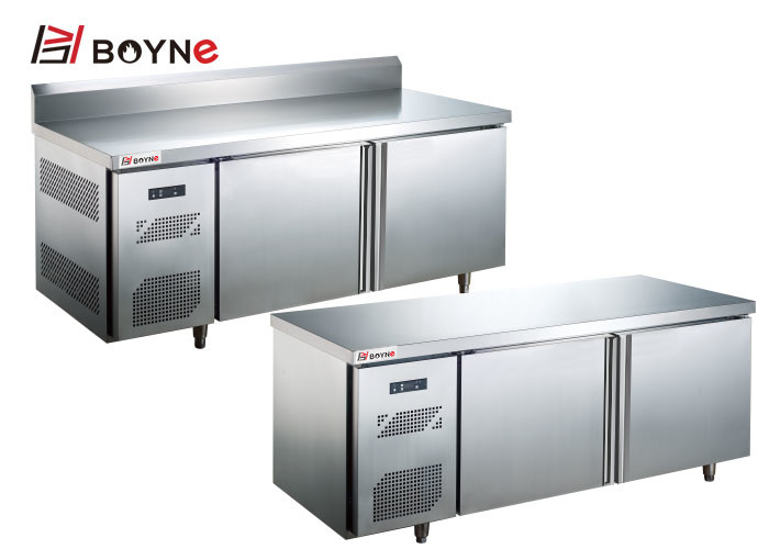Stainless Steel material Restaurant One Door Counter Fridge Prep Table Freezer of silver color