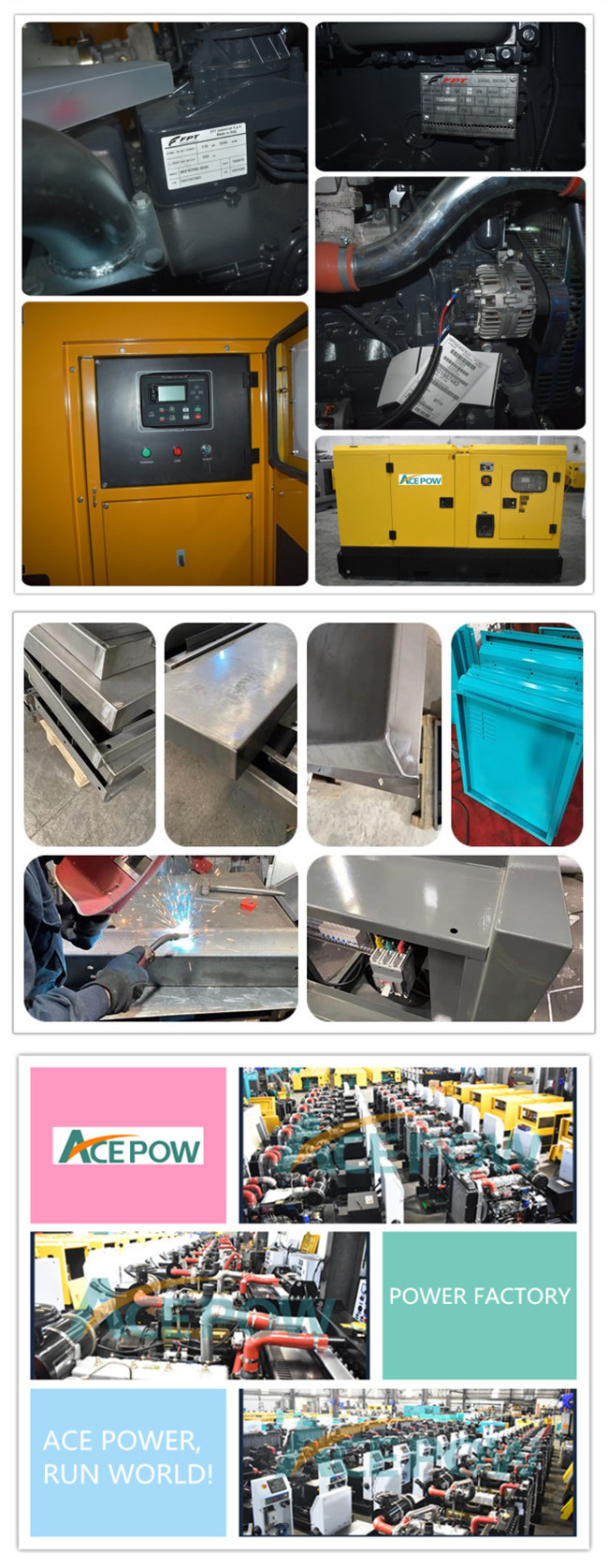 1800 RPM 480KW 600KVA Diesel Powered Generator , FPT Diesel Generator
