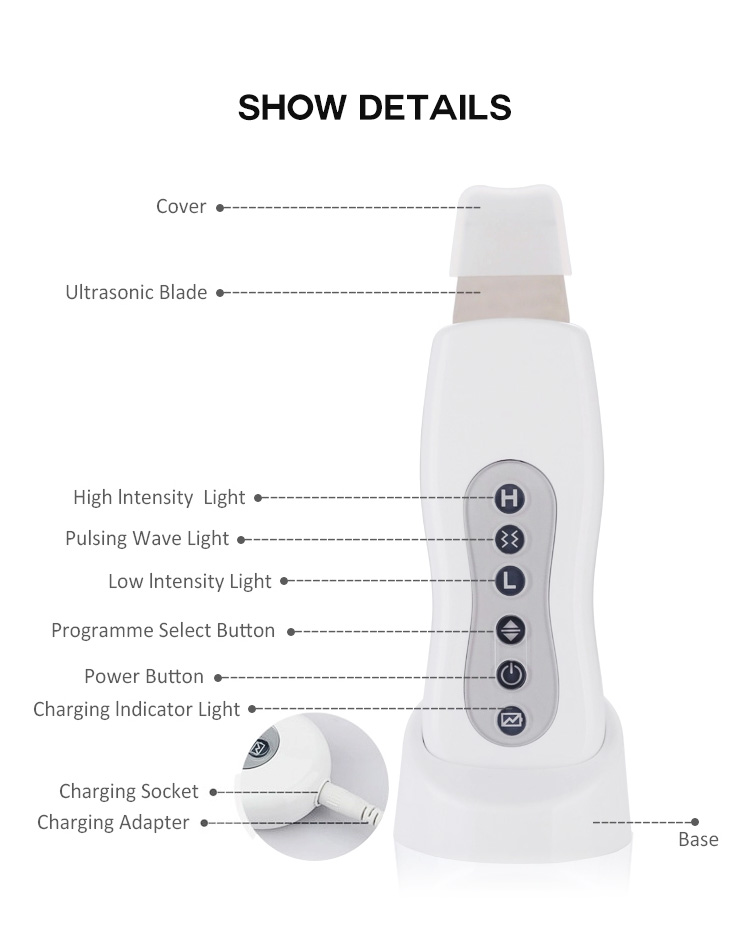 28KHz 800mAh Deep Cleansing Ultrasonic Face Cleaner Facial Skin Scrubber