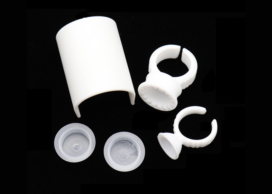 White Plastic U Shape Eyelash Extension Glue Ring Adhesive Pallet