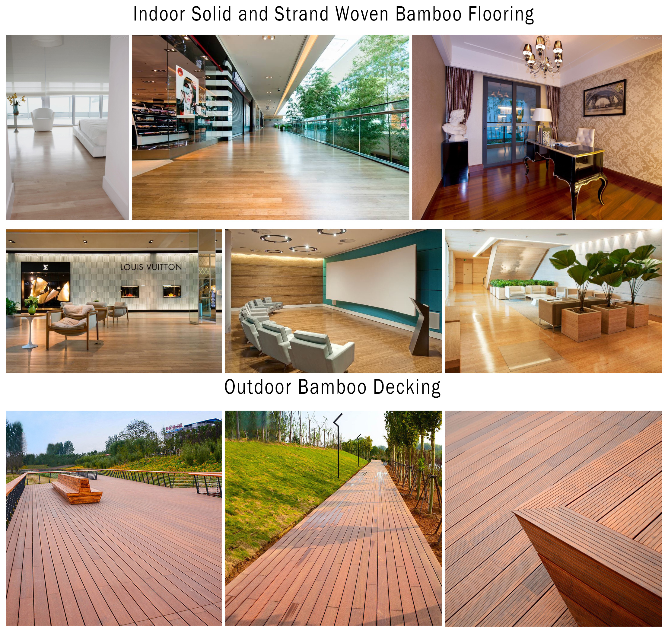 Engineered Stranded Bamboo Flooring Handcrafted Natural Style Carbonized Click Joint