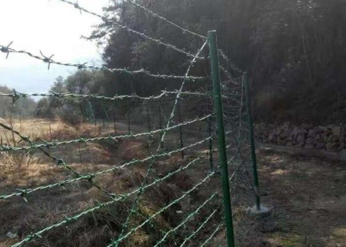 Low Carbon Steel 12 Gauge Barbed Wire Security Fence / Coiled Barbed Wire