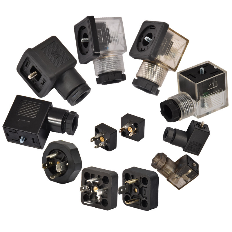 Transparent Solenoid Valve Connector With LED C 2+PE / 3+PE 24V DC Voltage