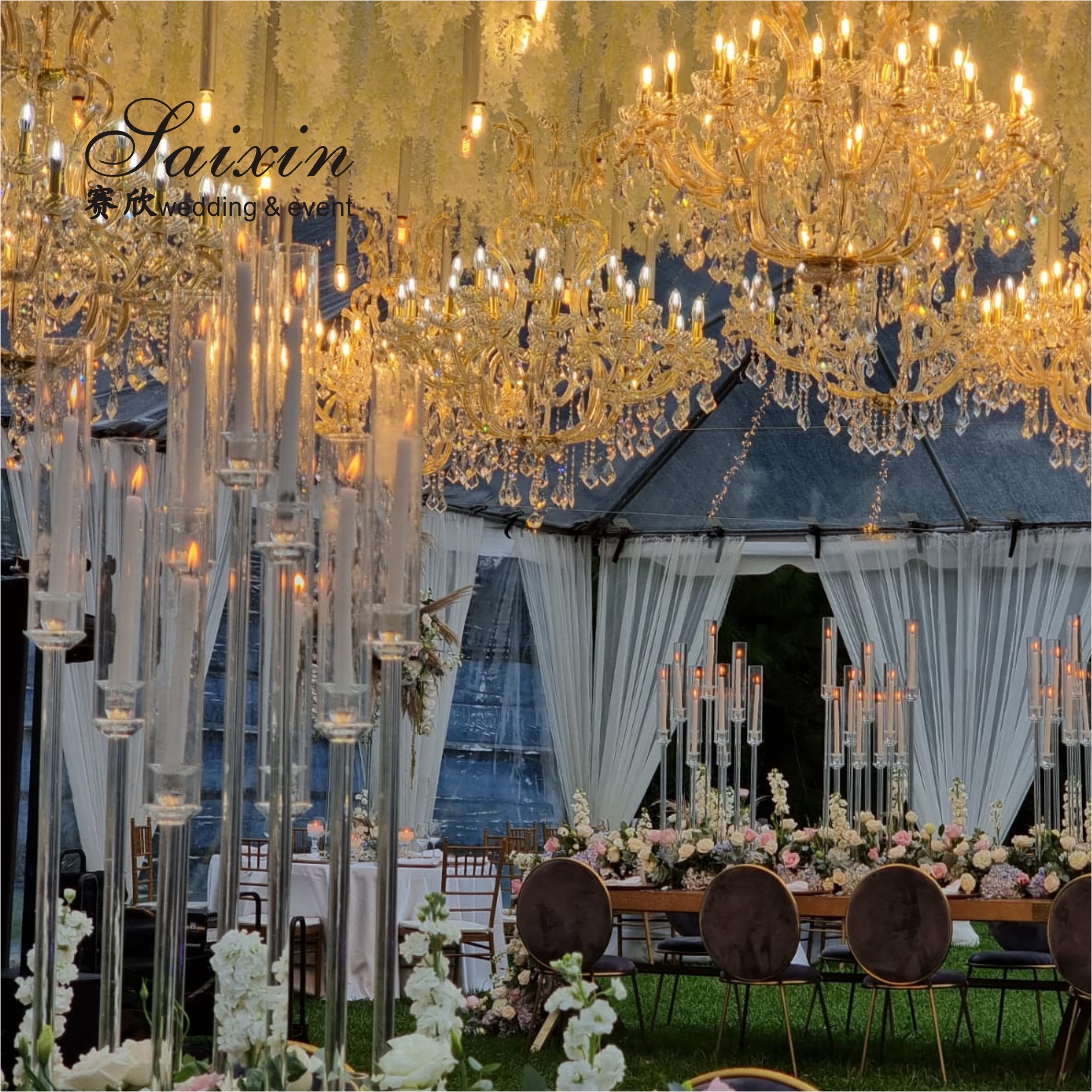 Antique Gold Crystal Chandelier Lights Ceiling Luxury K9 Wedding Ceiling Decoration