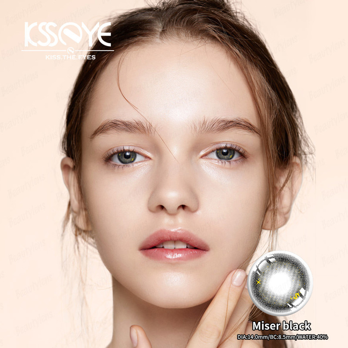 KSSEYE Glutinous Dolly Black Circle Lenses Contacts For Big Eyes