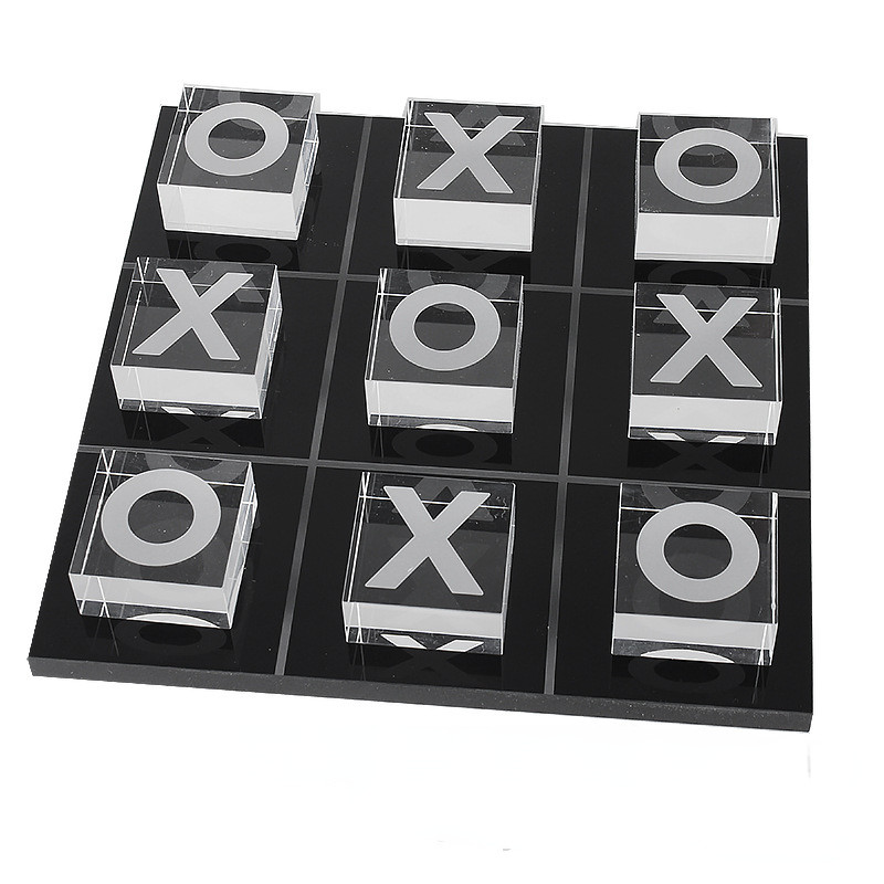 Custom Acrylic Game Set XO Lucite Chess Board 30x30cm For Entertainment