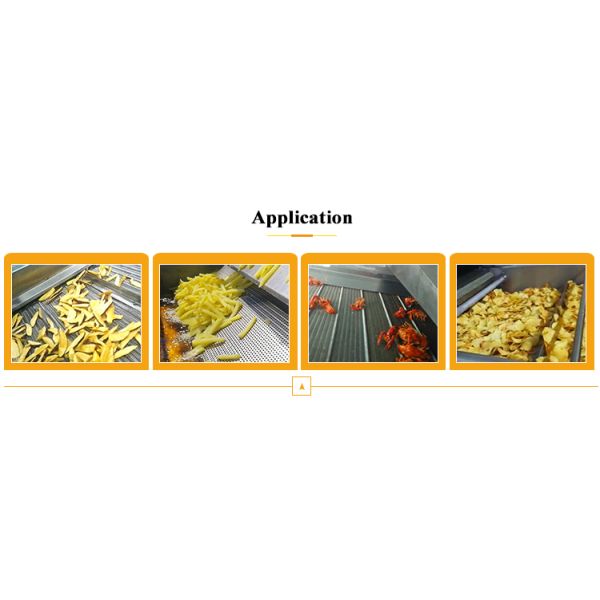 Small Scale Conveyor Belt Automatic Frying Machine Continuous Fryer