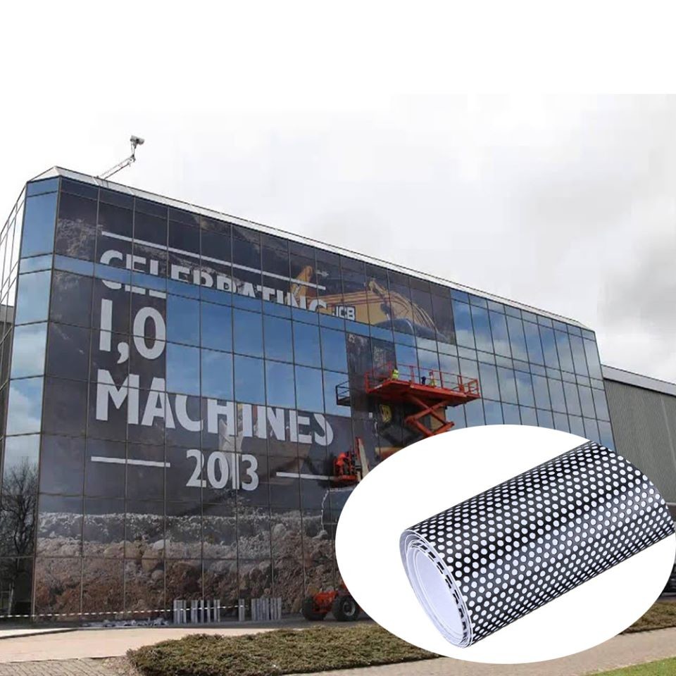 140g One Way Vision Film Perforated Adhesive Vinyl For Digital Printing