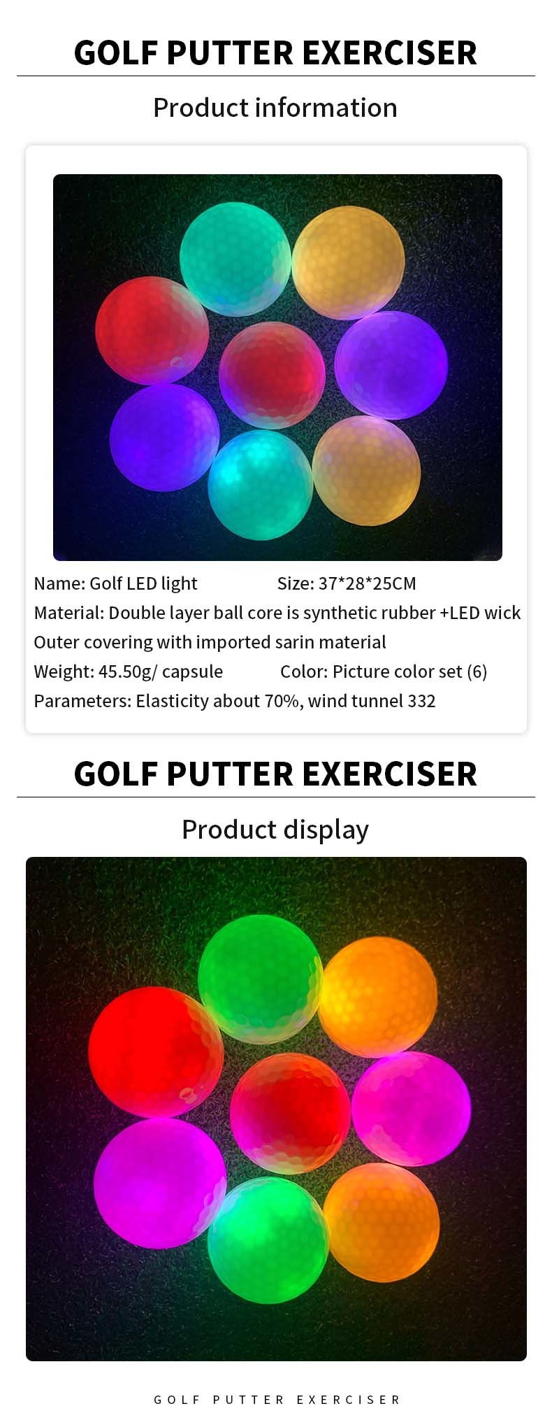 Custom Flashing Light Up Golf Balls Colorful Bulk Assortment for Sports Practice