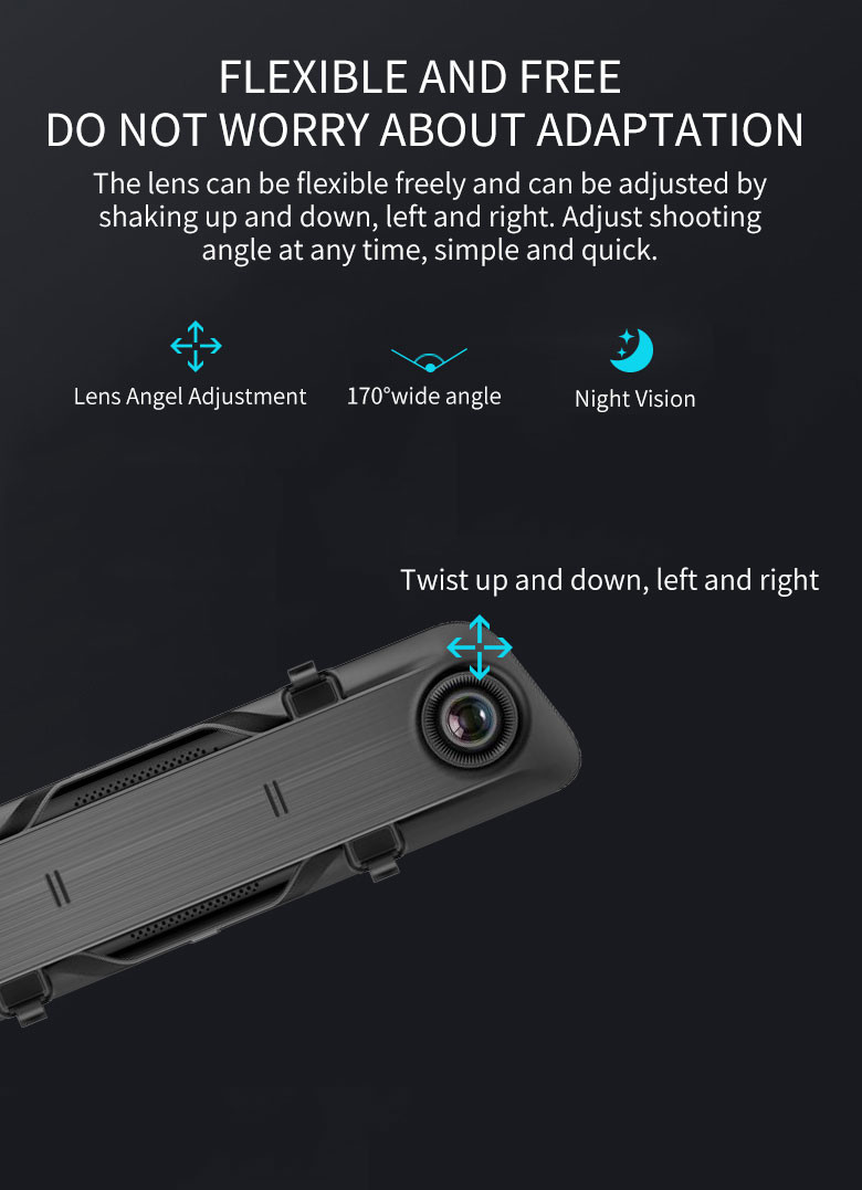 11.66 Inch 1080P Dashboard Camera Full HD Parking Assistance Mirror Dash Cam