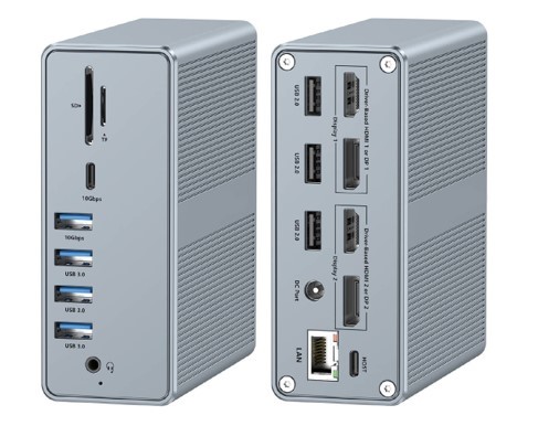 Aluminum Alloy And ABS Material USB C Docking Station with SD /TF Card Reader Plug And Play Connectivity