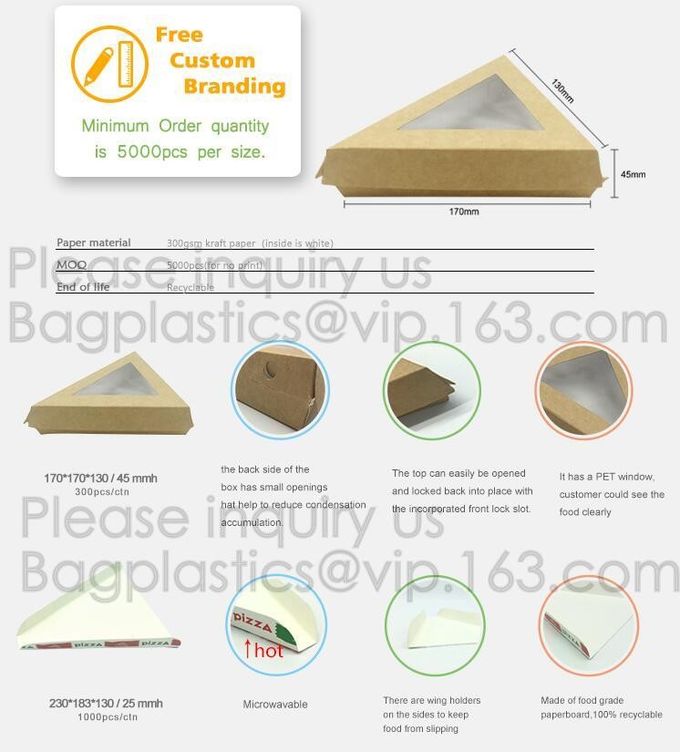 Triangle Food SLICE CAKE BOX, Salad, HUMBURGER BOX, BOAT TRAY, LUNCH BOX, HANDLER, CARRIER, BOWL, CUP 0