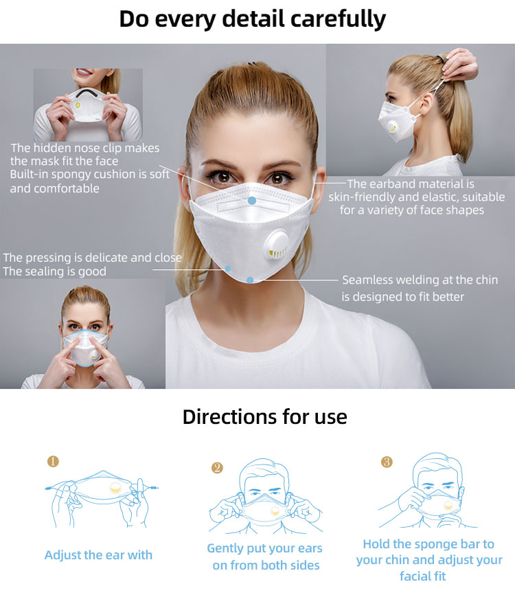 Earloop FFP3 Face Mask Niosh Approved Dust Mouth Disposable Dust Masks