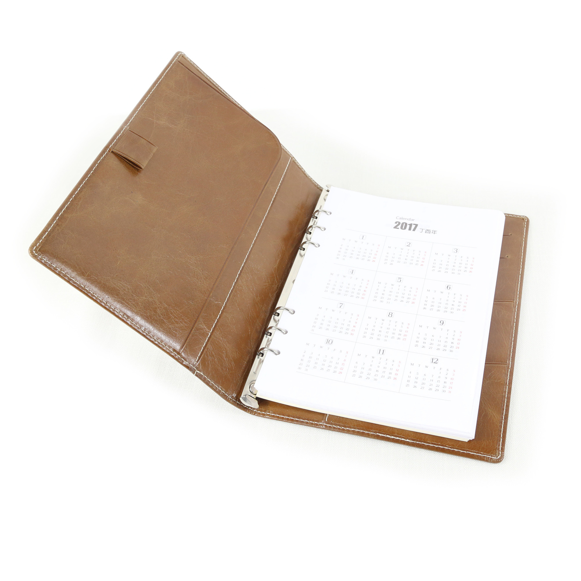 Thick Personalized Leather Journal , 6 Ring Journal Binder For Executive Business