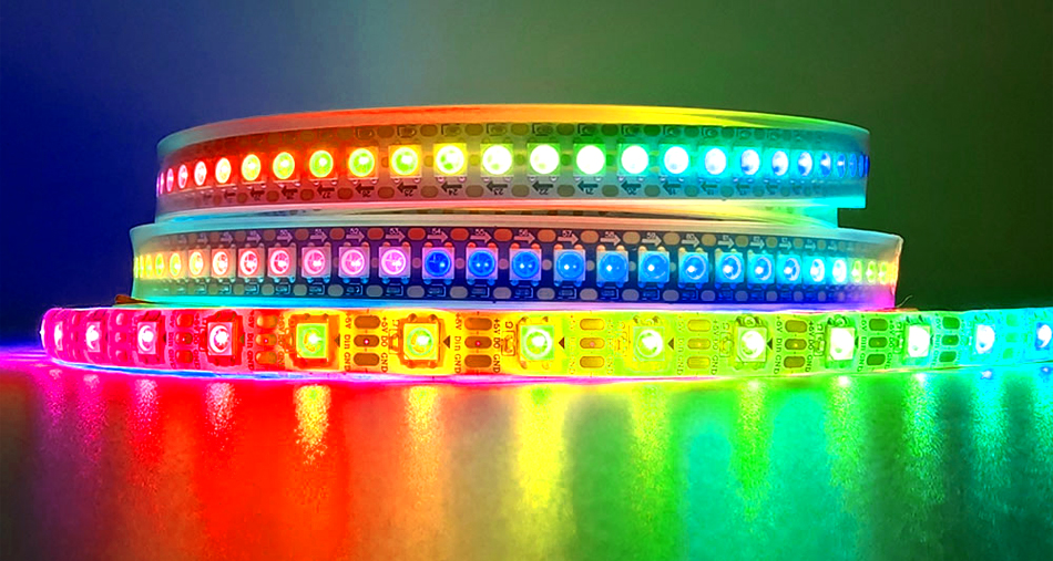 RGB Changeable Color 5050 LED Strip Lights Individually Addressable Ws2812