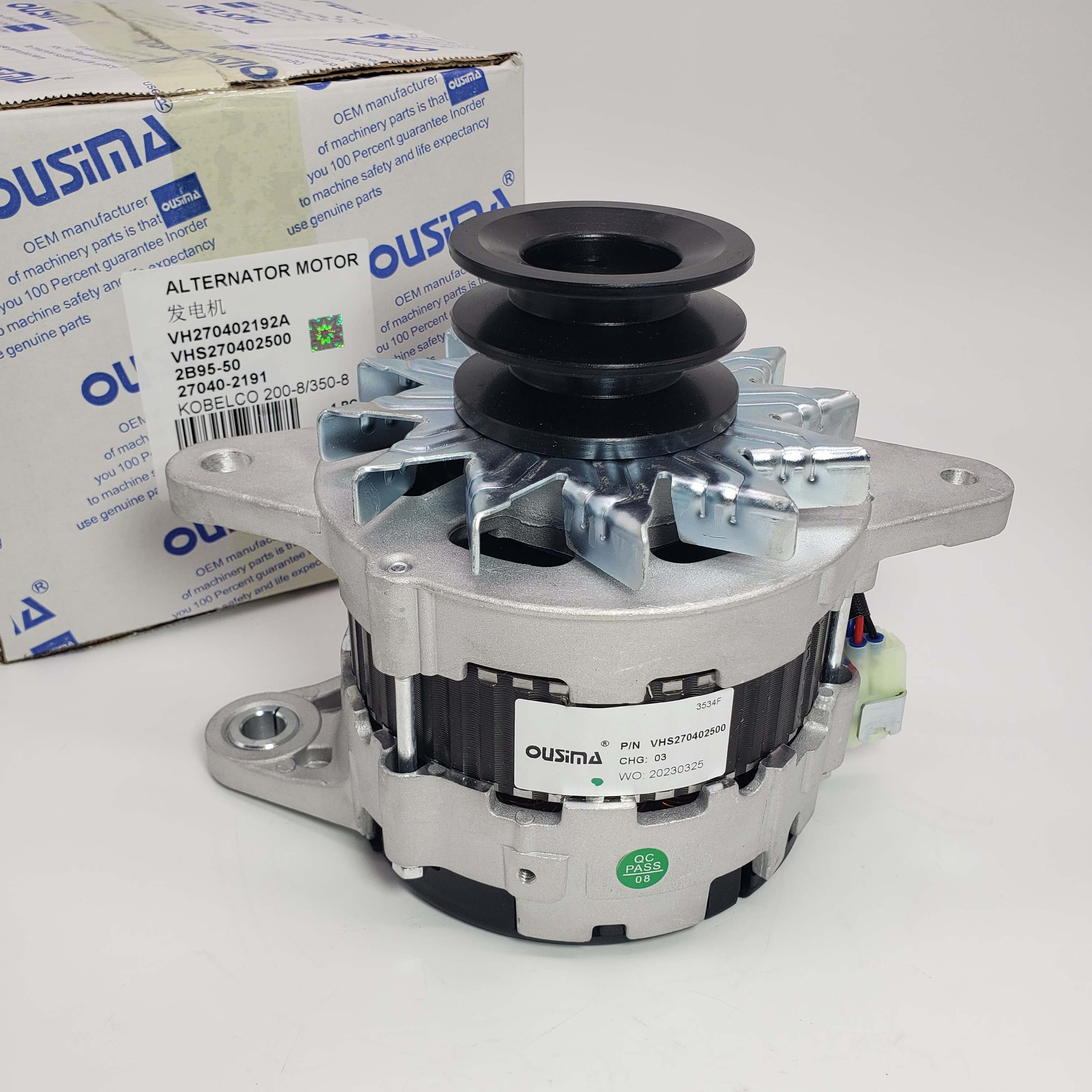 VH270402192A VHS270402500 Alternator Assembly 2B95-50 27040-2191 For Kobelco 200-8 350-8