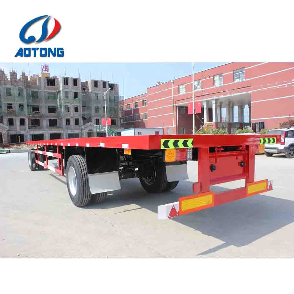 Truck Trailer Steel Flat Trailer for Farm Tractor/Drawbar Flatbed Container Trailer