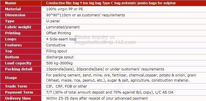 New arrival wholesale polypropylene woven plastic jumbo bag pp big bag for sand, building material,jumbo bag / FIBC bulk