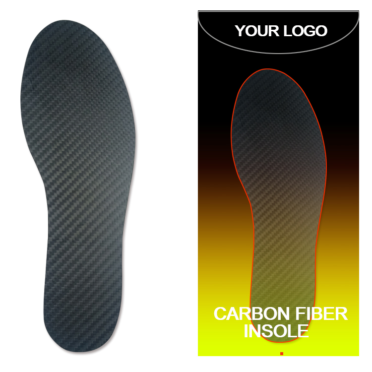 67% Carbon Fiber and 33% Epoxy Resin Insole Full Length Rigid Shoe Insert for Support